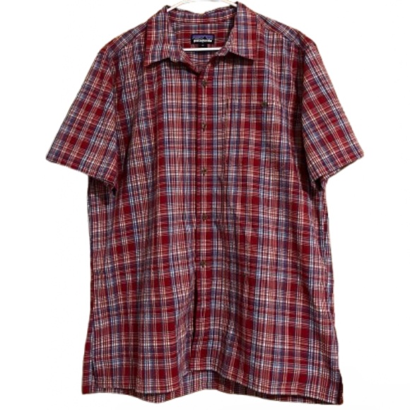 Patagonia Men’s Red Multi Check Puckerware Outdoor Shirt Sz-XL - Picture 2 of 8